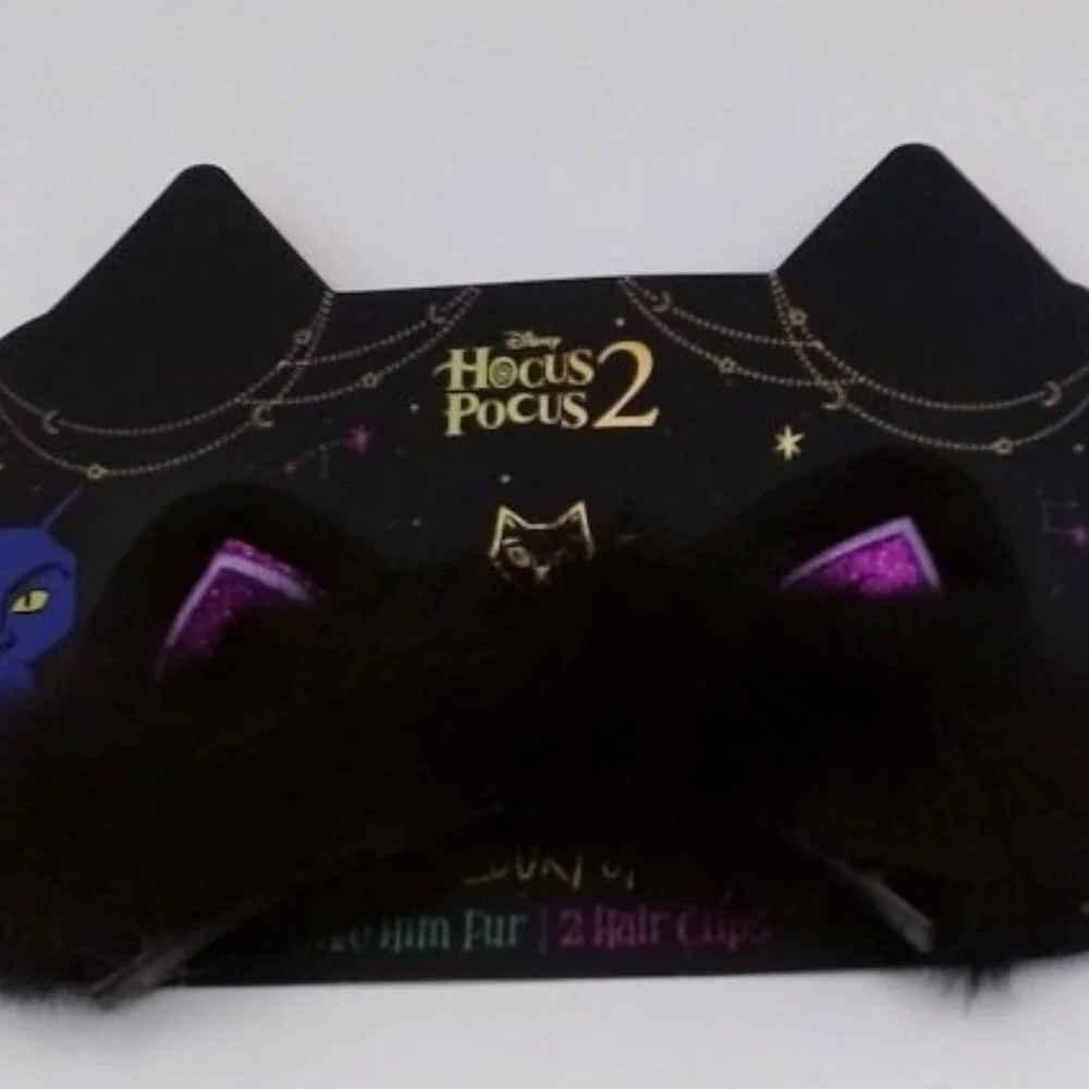 ColourPop × Disney Hocus Pocus 2 Faux Fur Cat Ear Hair Clips‎ Set (2) New